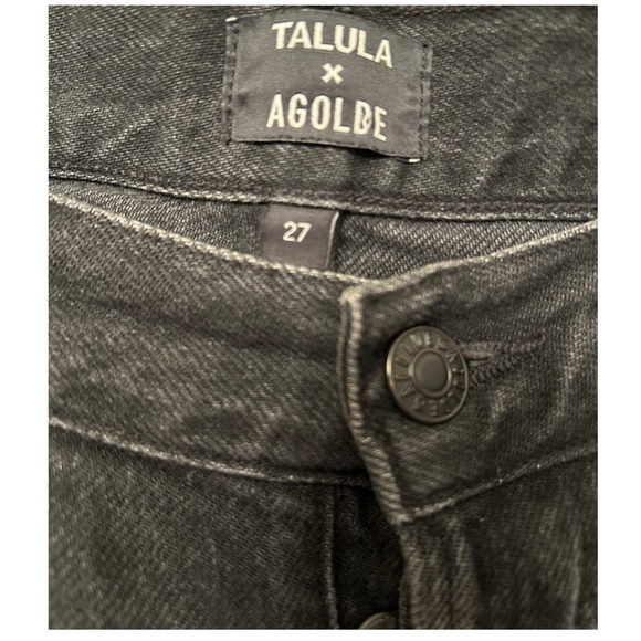 RARE AGOLDE X TALULA ARITZIA High-Rise Taper 100% Cotton Jeans Black Wash Sz 27 - Picture 11 of 16